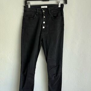 Zara Woman Premium Denim Collection Black Skinny Jeans, Size 4